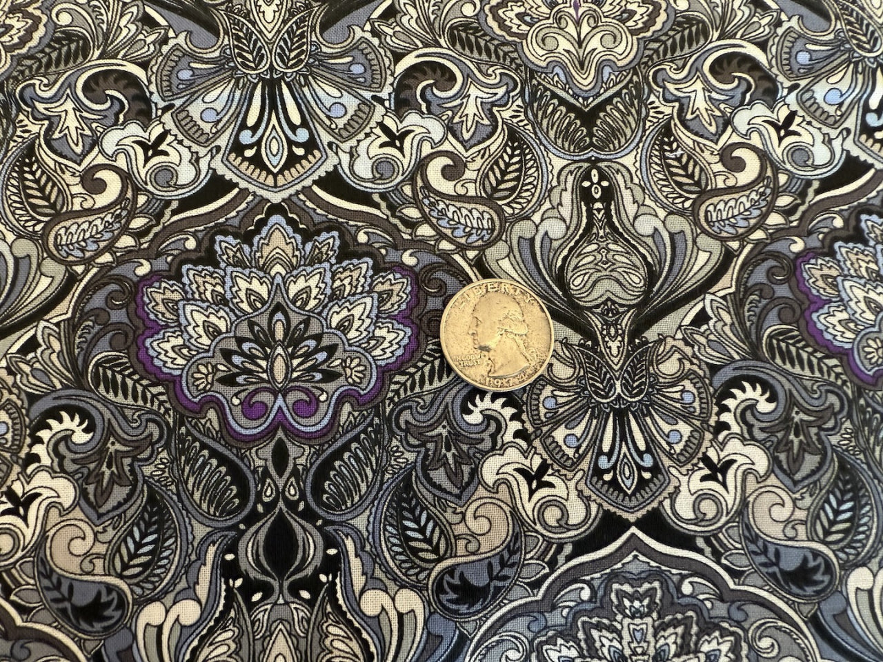 100% Cotton - Quilting Weight - Sawai Jai Singh - Gray & Lilac