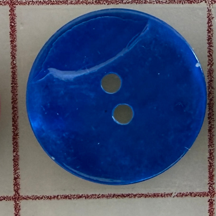 Natural Dyed Shell Buttons - Carnation, Cobalt, Ruby, Celery