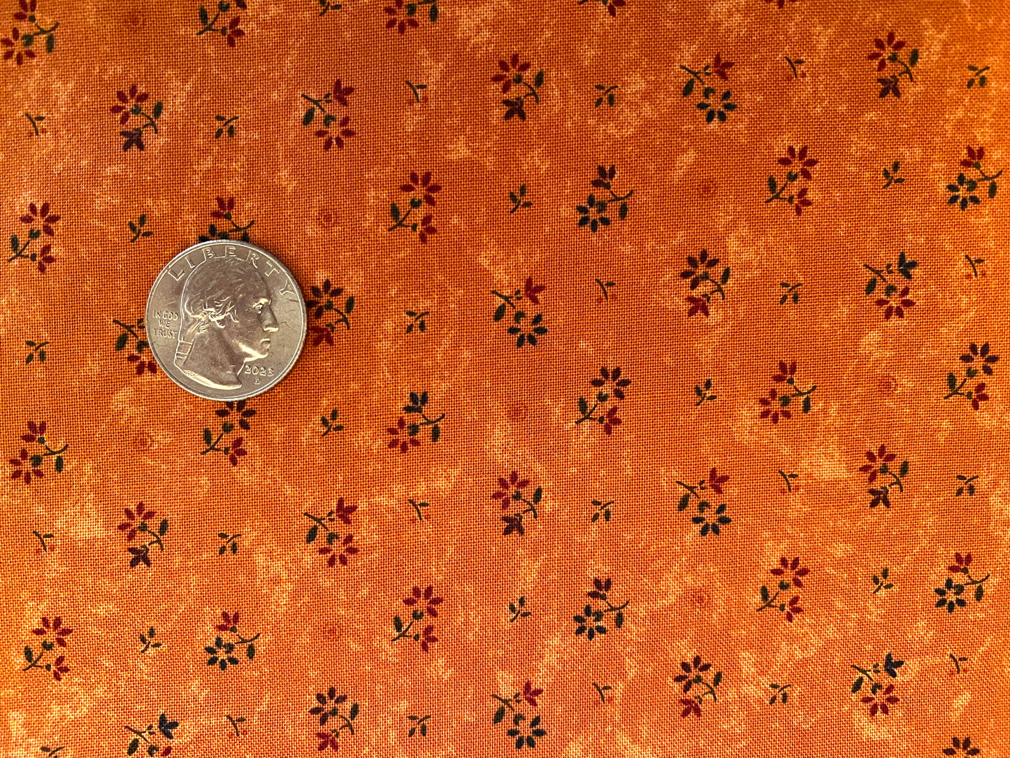 100% Cotton - Quilting Weight - Tiny Blooms - Rust