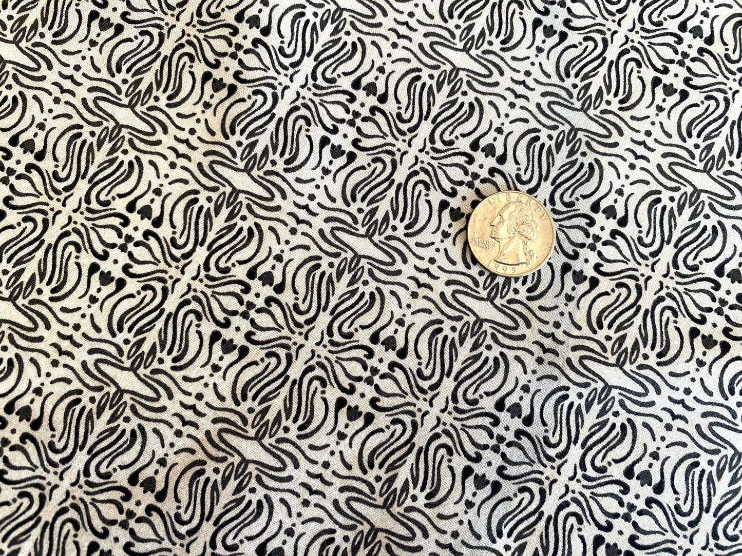 100% Cotton - Quilting Weight - Mirror Mirror - Cream & Black