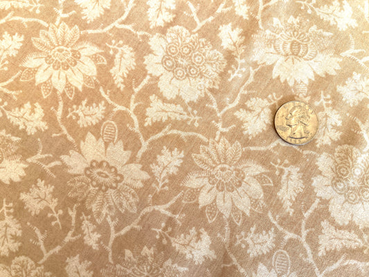 100% Cotton - Quilting Weight -  Jane Austen's Wallpaper - Mink