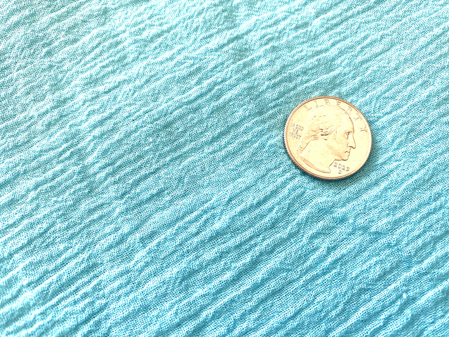 100% Cotton Bubble Gauze - Aqua