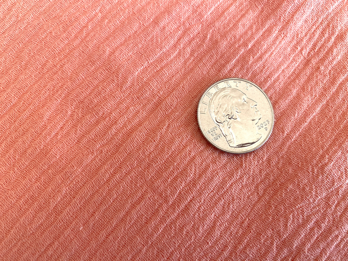 100% Cotton Bubble Gauze - Peach Flamingo