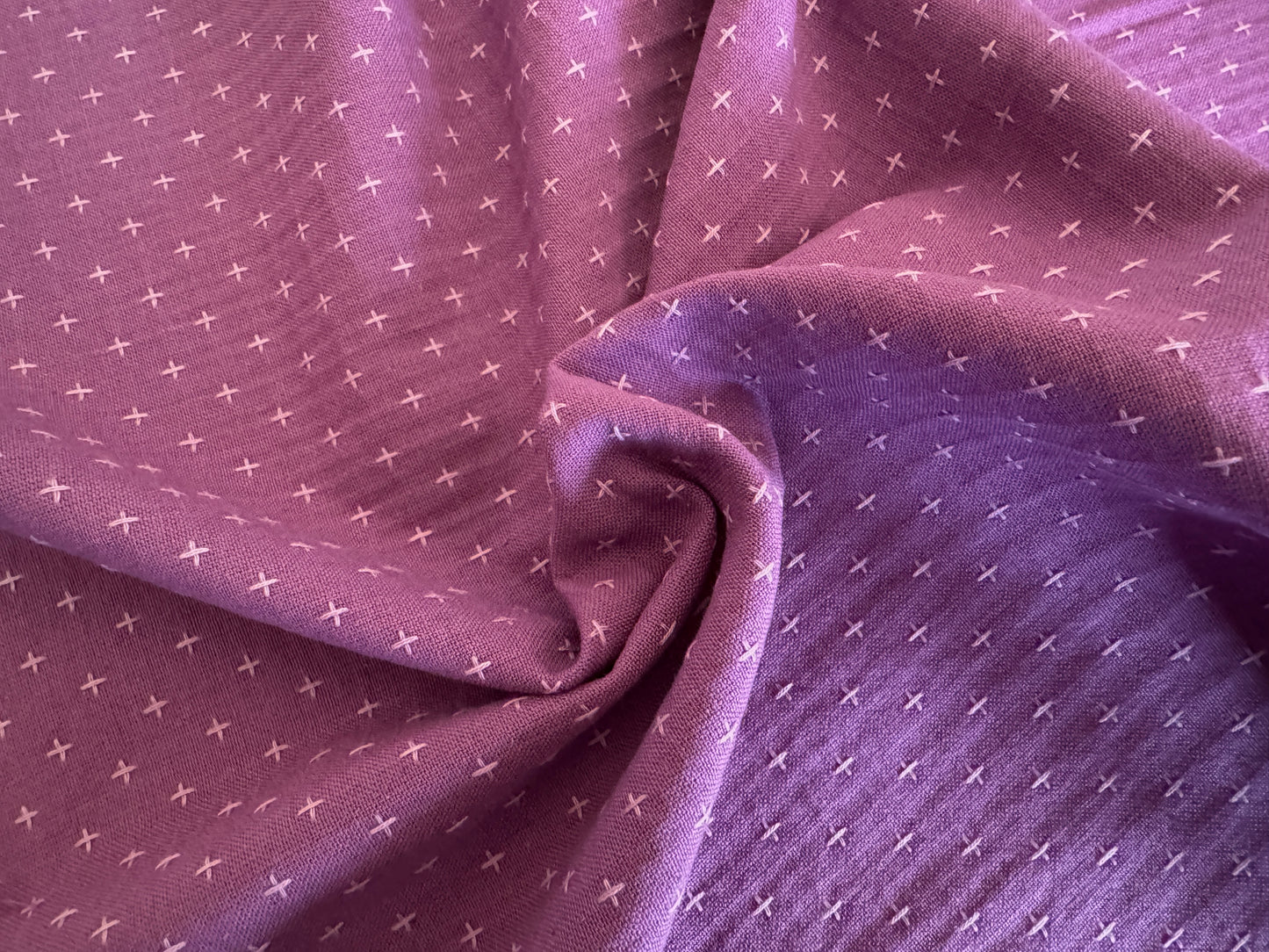 Grape Mousse Tiny Xs - Yarn-Dyed Dobby Weave - 100% Cotton