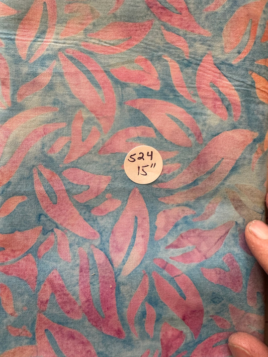 Remnant Cotton Batik "Fairy Fern" 15" #524