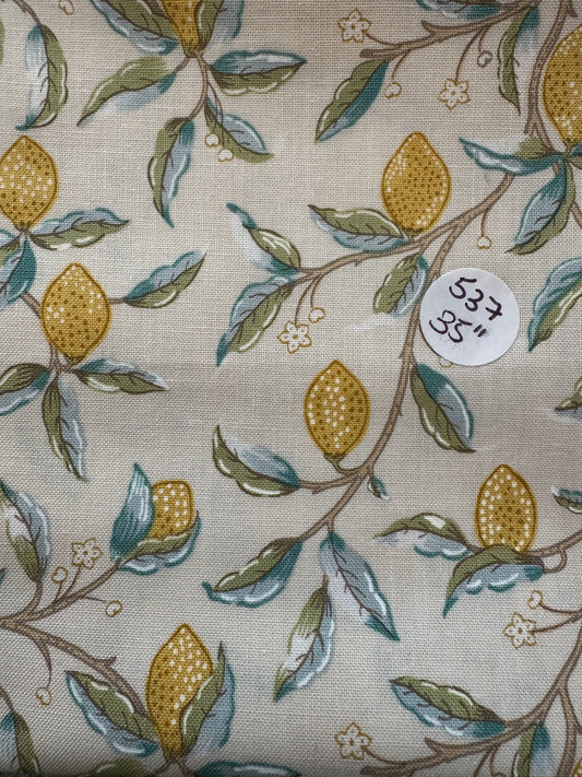 Remnant William Morris  "Lemon Tree"  35" #537
