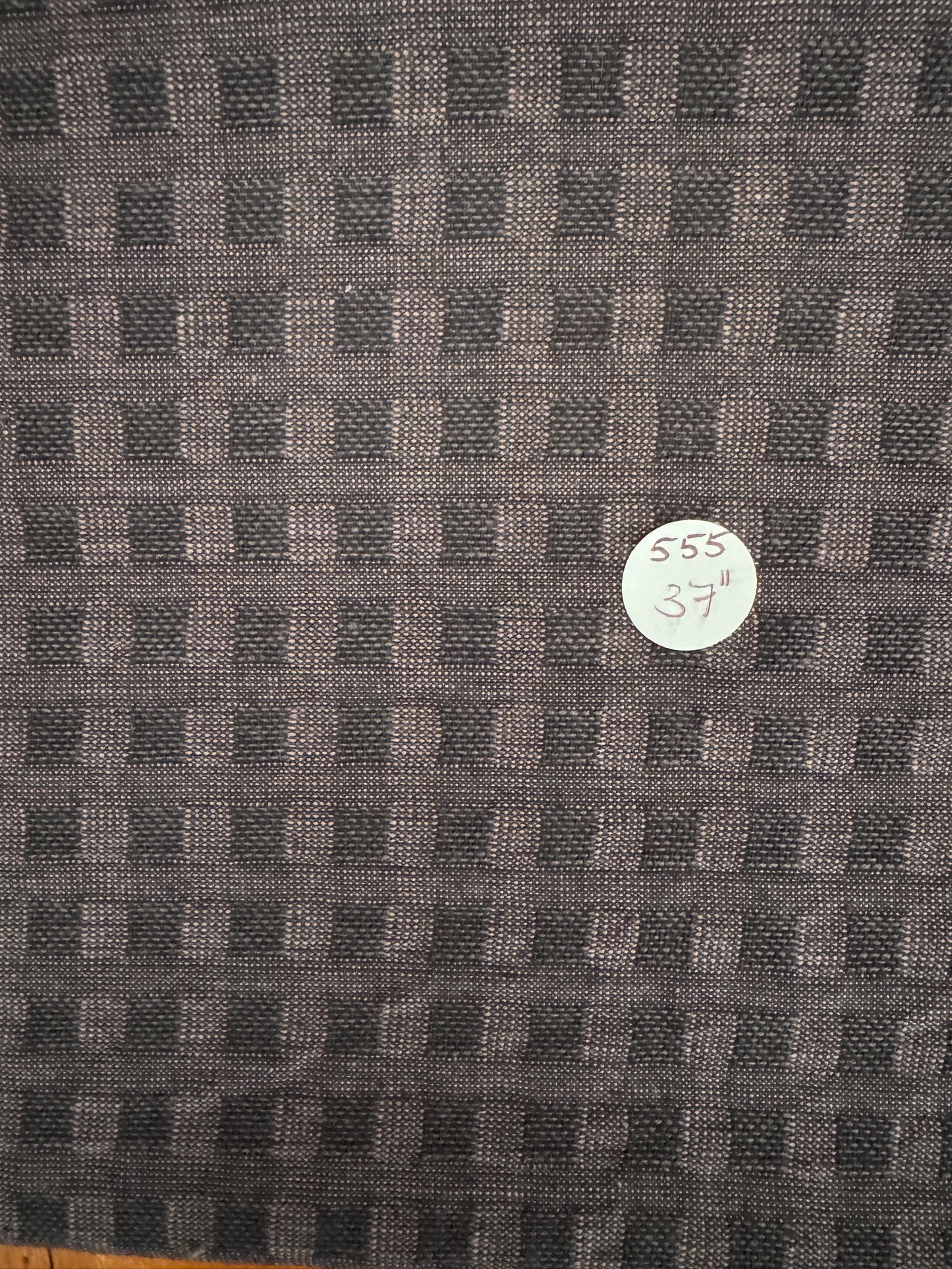 Remnant 37" "Indigo and Khaki Basket Weave- Yarn Dyed Dobby Weave 100% cotton #555