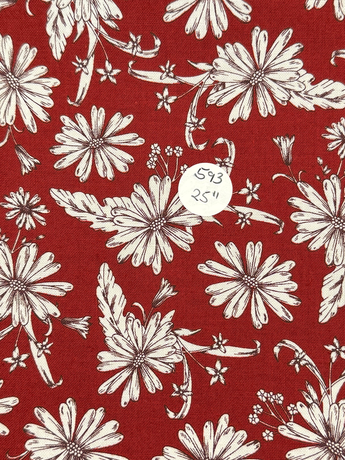 Remnant - Quilting Cotton "Doodle Daisy" - 25" #593