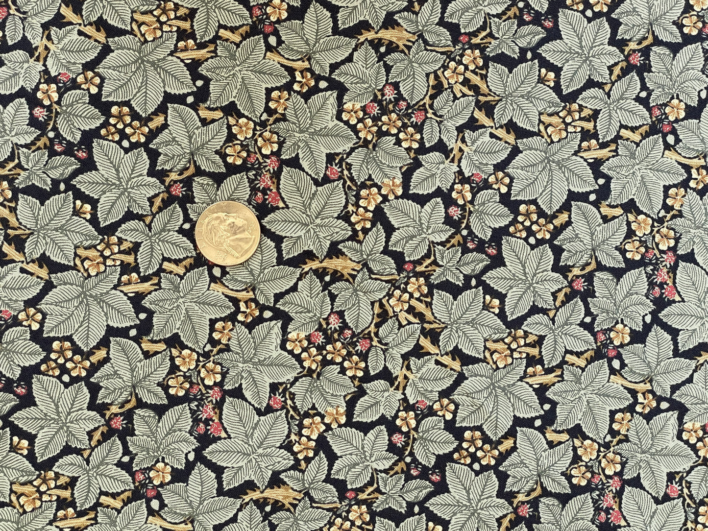 Genuine William Morris Design - Quilting Cotton - "Bramble"- Indigo