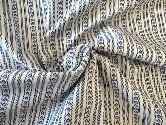 100% Cotton - Quilting Weight - V.E. Day Navy Stripe