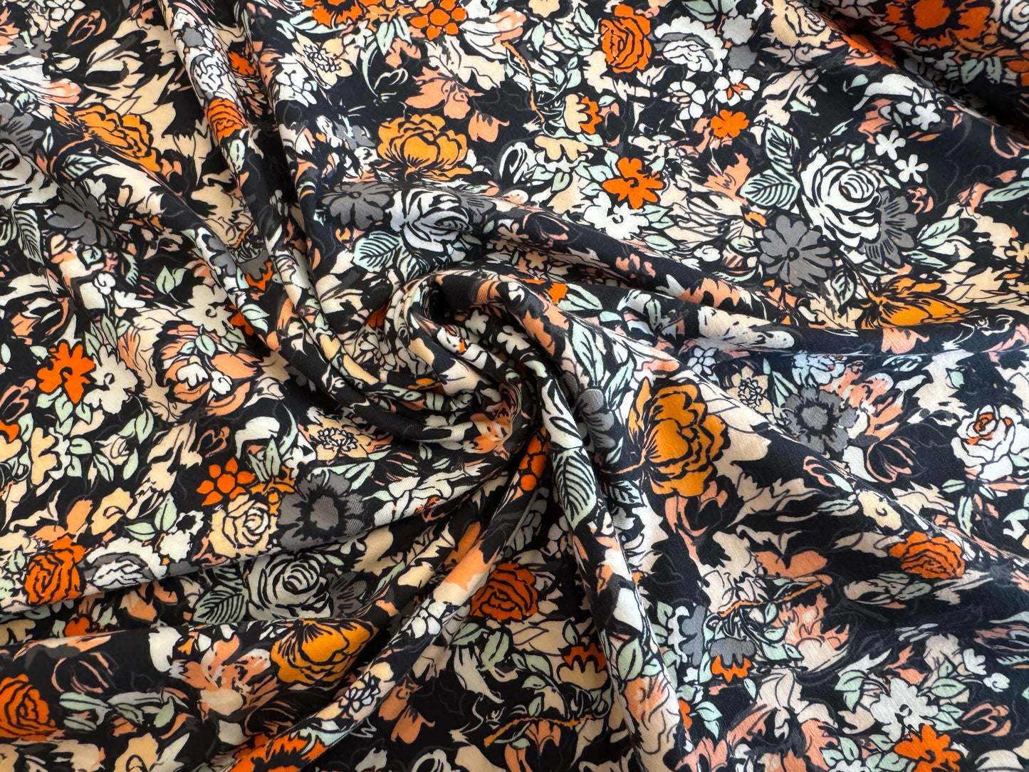 95/5 Cotton/Spandex Jersey - Shades of Coral Floral