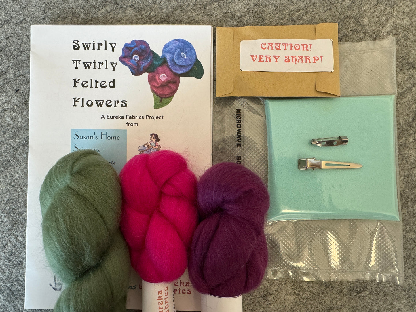 Swirly-Twirly Needle Felted Flower Kit and Video Tutorial