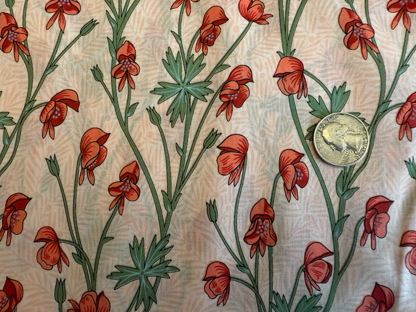 Genuine William Morris Design - Cotton LAWN - "Monkshood" Fuchsia