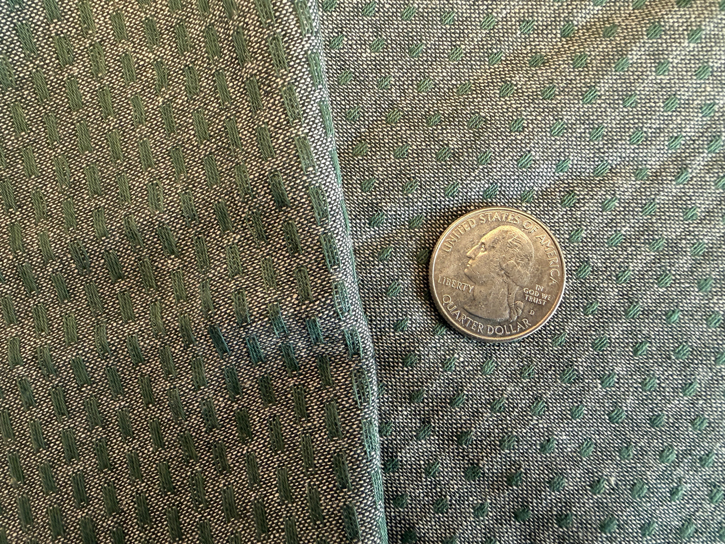 Forest Green Tiny Dots - Yarn-Dyed Dobby Weave - 100% Cotton (Copy)