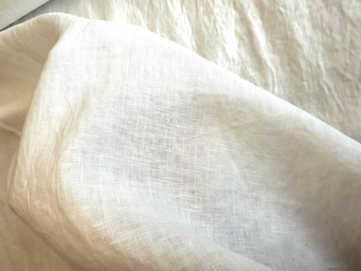 100% Linen - Soft Wash Finish - 4.5oz - White