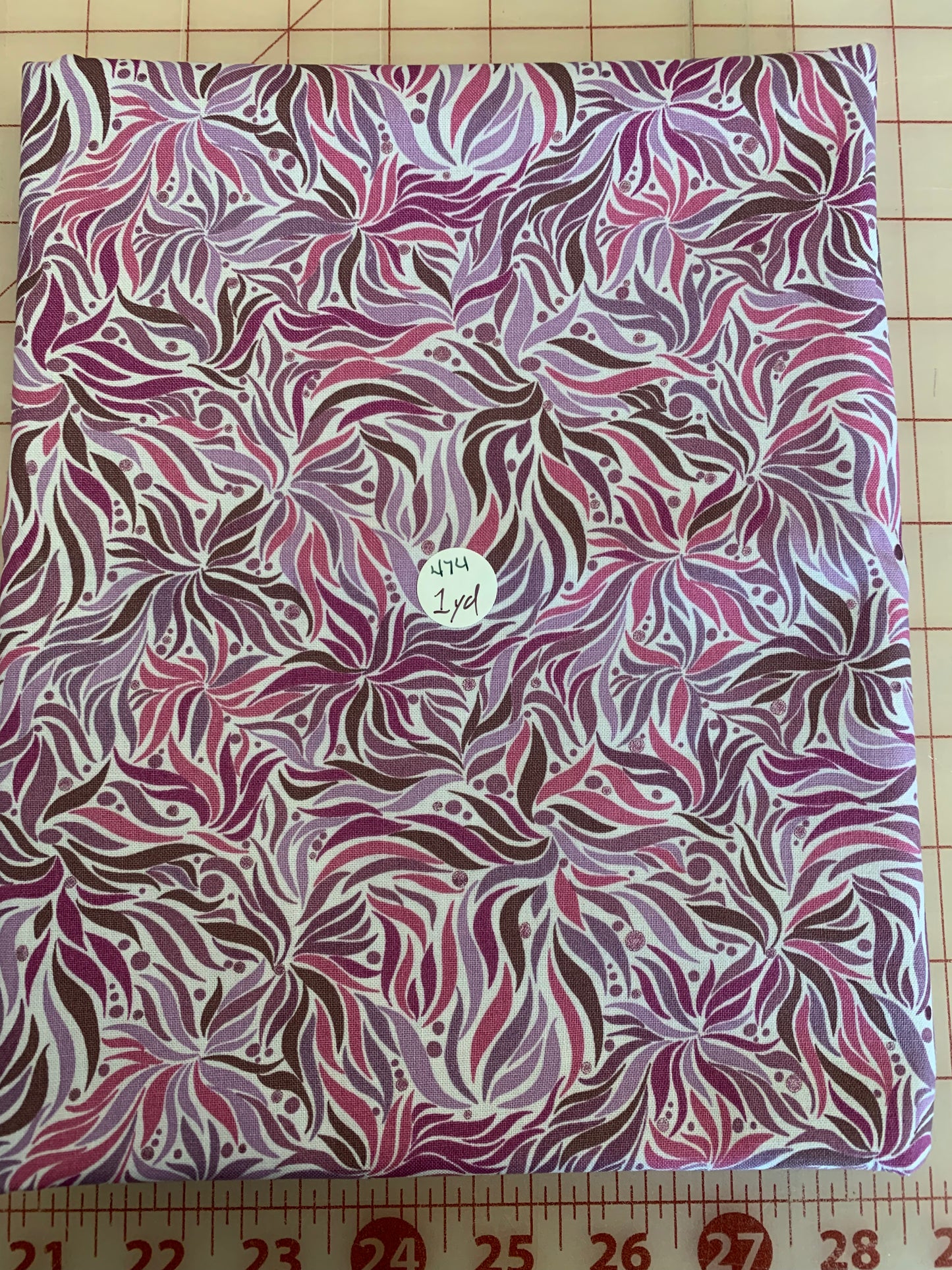 Quilters Cotton Remnant "Purple Haze" 1 yard #474