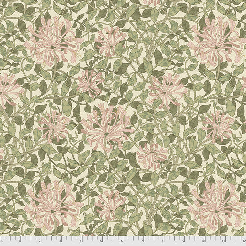 Genuine William Morris Design - Quilting Cotton - Green Honeysuckle