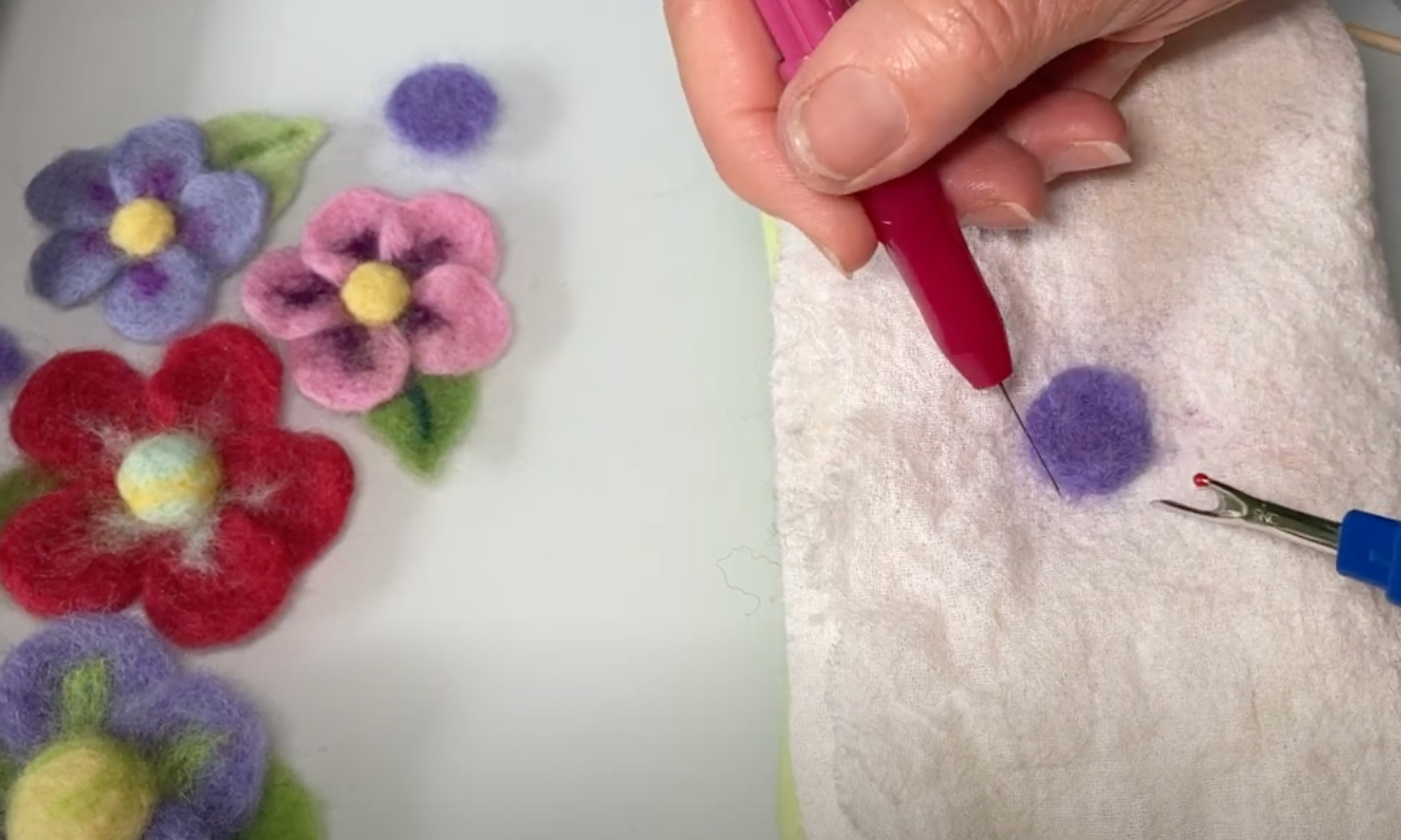 Needle Felted Flower Kit and Video Tutorial