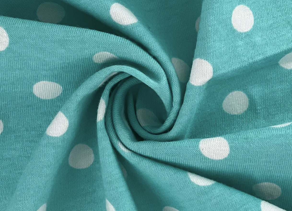 BARGAIN Cotton/Lycra Jersey - Aqua Dots