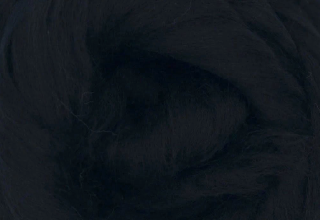 100% Merino Wool Roving - Raven
