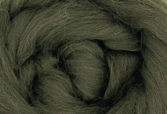 100% Merino Wool Roving - Moss