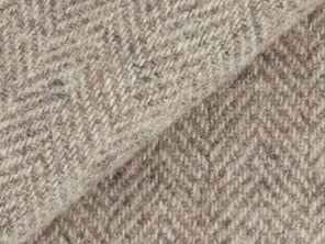 100% Merino Wool Coating - Herringbone - Dove Gray & Natural