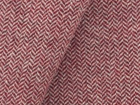100% Merino Wool Coating - Mini Herringbone - Barn Red & Natural