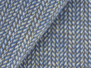 100% Merino Wool Coating - Herringbone - Navy, Natural & Cinnamon Tweed