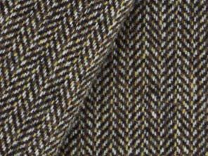 100% Merino Wool Coating - Herringbone - Black, Brown & Natural Tweed