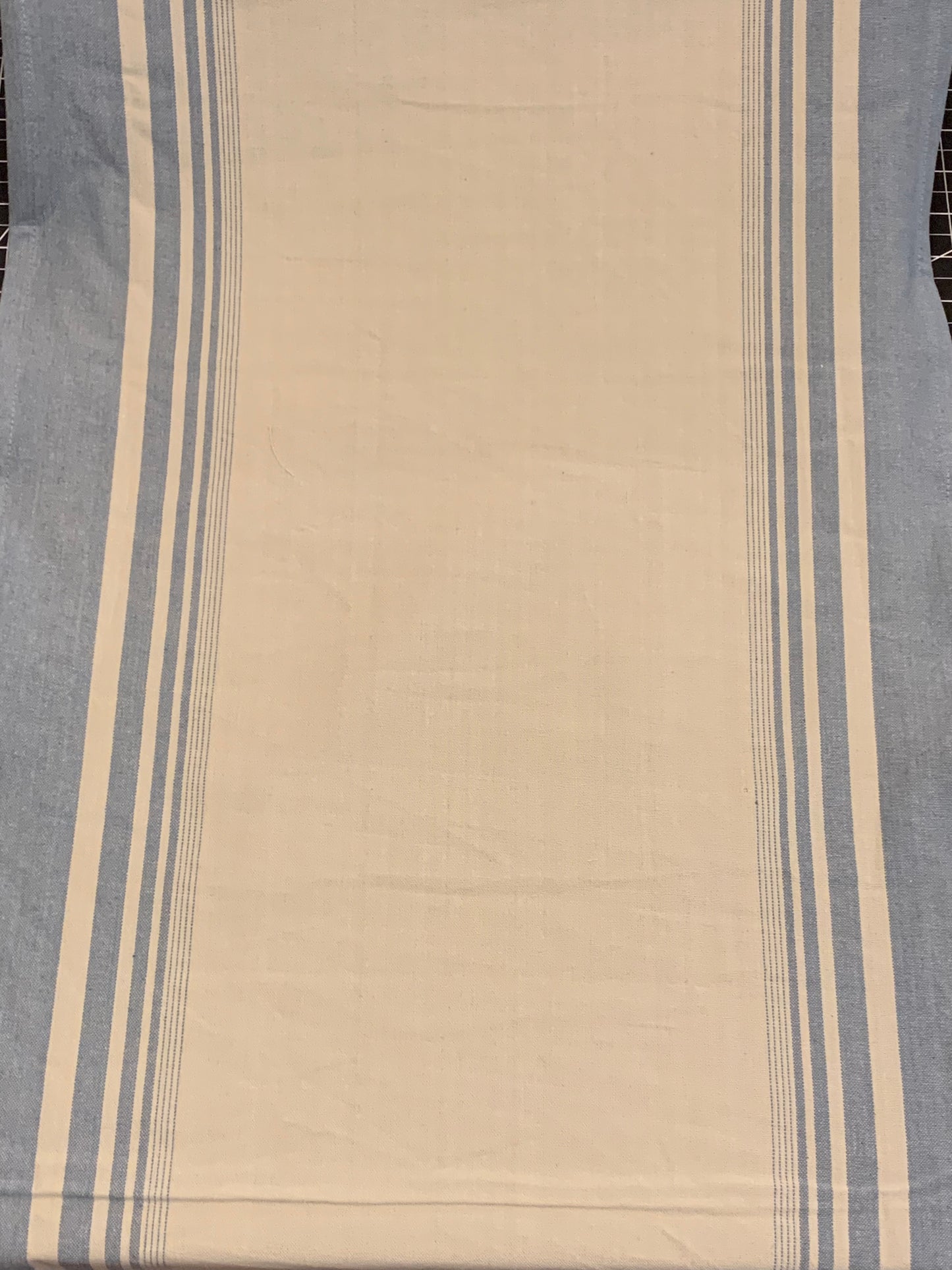 100% Cotton Toweling - Delft Blue & Cream