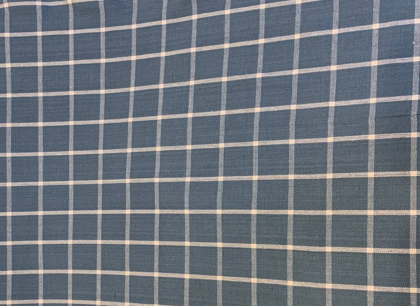 100% Cotton Toweling - Slate Blue Windowpane