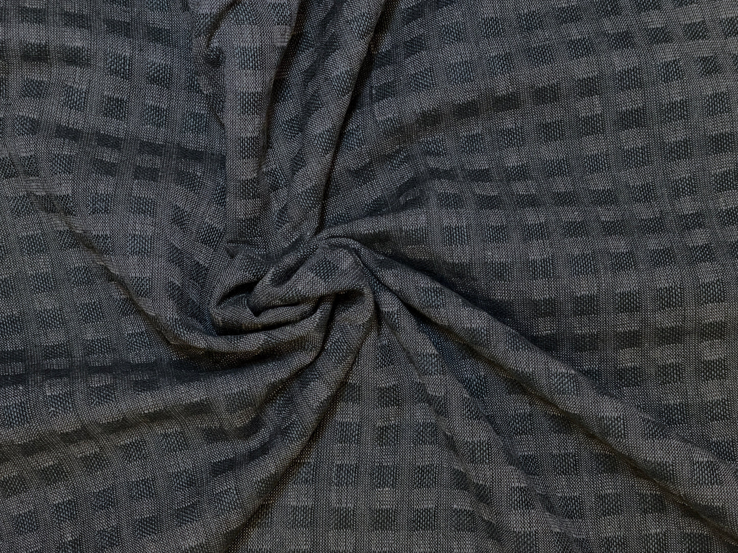 Indigo & Khaki Basket Weave  -  Yarn-Dyed Dobby Weave - 100% Cotton