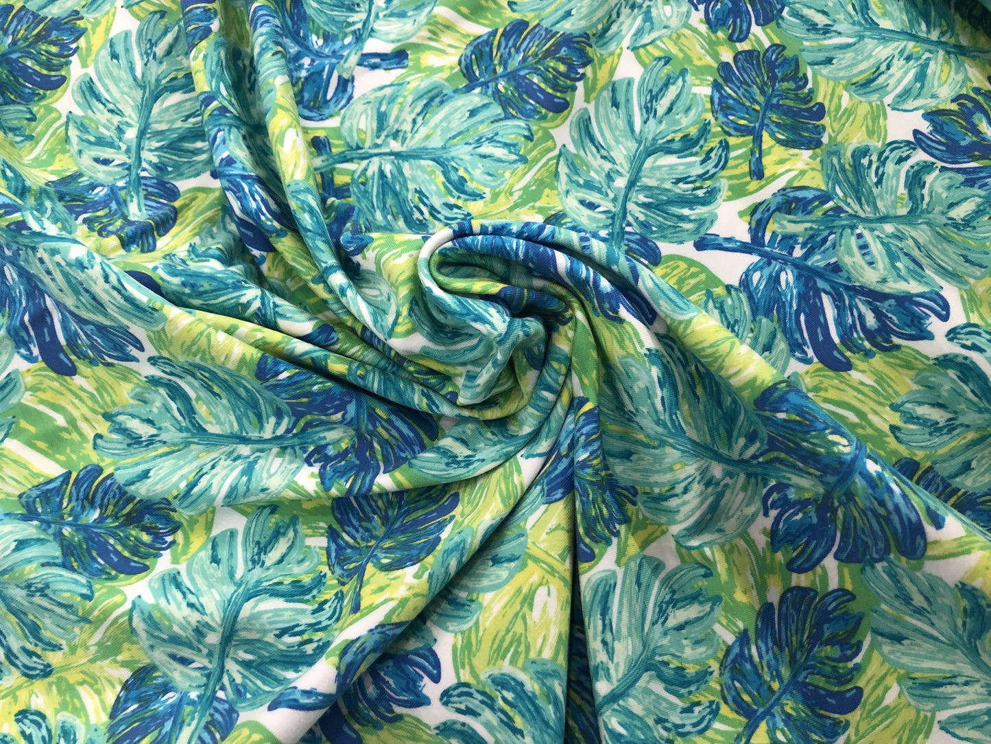 95/5 Cotton/Spandex Jersey - Ferns of Pandora - Na'vi Blues & Greens