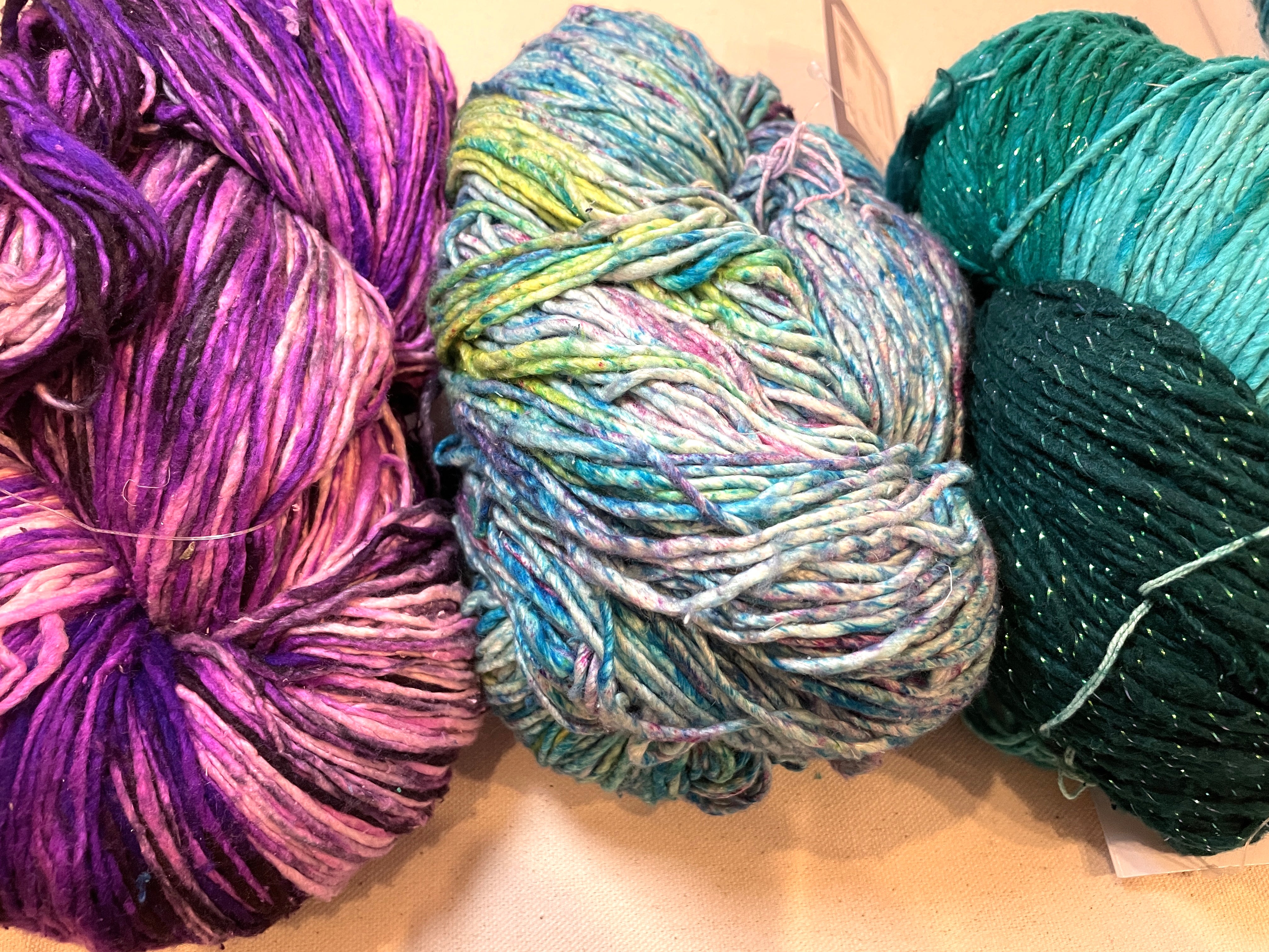 Recycled Silk Sparkle Yarn - Worsted Weight, 50G Ball - Sea, Earth, & –  Eureka Fabrics