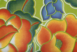 Oil Cloth - Mango Magnolia on Green