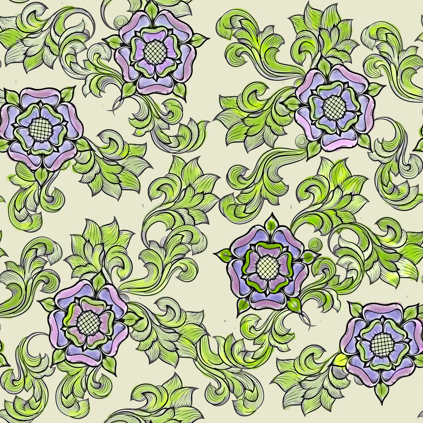 Tudor Rose Exclusive Print - Ecru