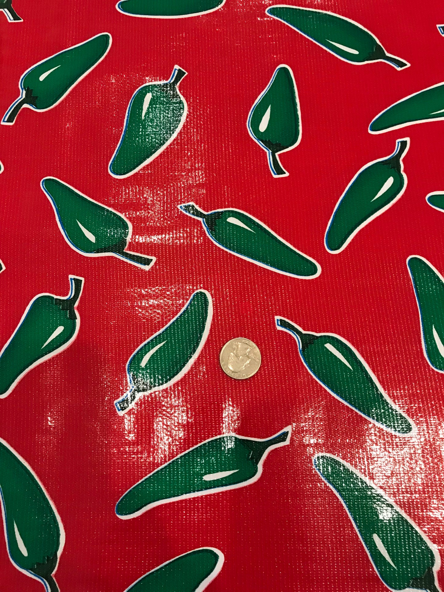 Oil Cloth - Hot Peppers on Red