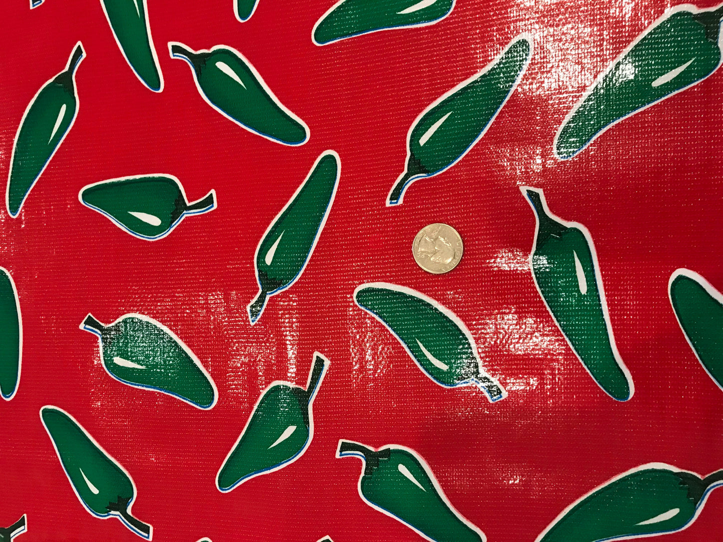 Oil Cloth - Hot Peppers on Red