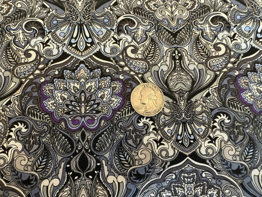100% Cotton - Quilting Weight -  Sawai Jai Singh - Gray & Lilac
