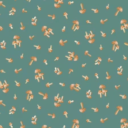 100% Cotton - Quilting Weight - Turning A New Leaf - And Mushrooms Too