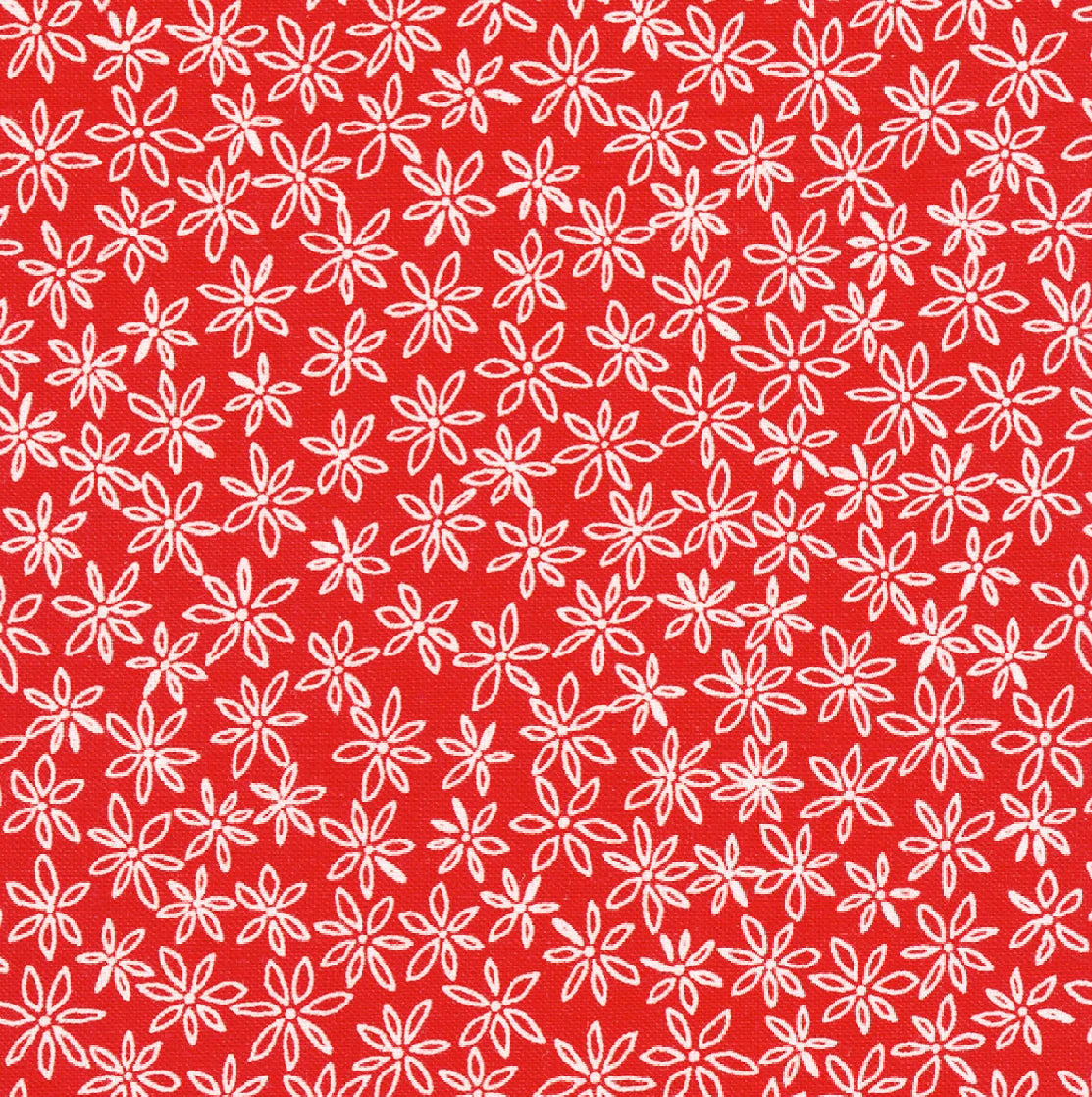 100% Cotton - Quilting Weight - Daisy Daisy - Calico Red -