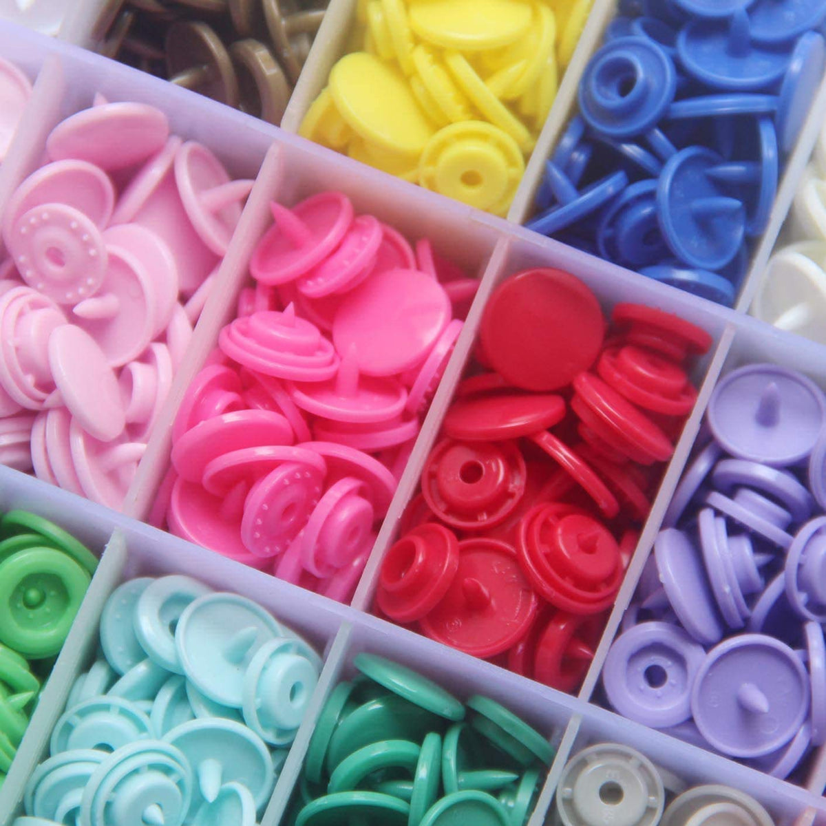 KAM Snaps Buttons with Pliers Starter Kit, 384 Sets, 24-Colors, Size 20
