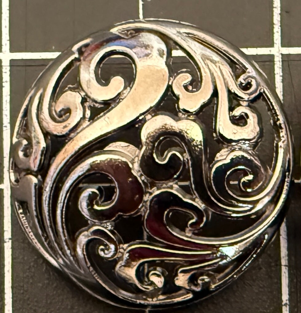 Mystic Waves Buttons - Bright Silver or Black Steel