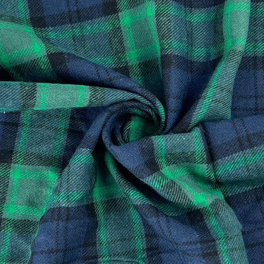 100% Cotton Flannel - Yarn Dyed Black Watch
