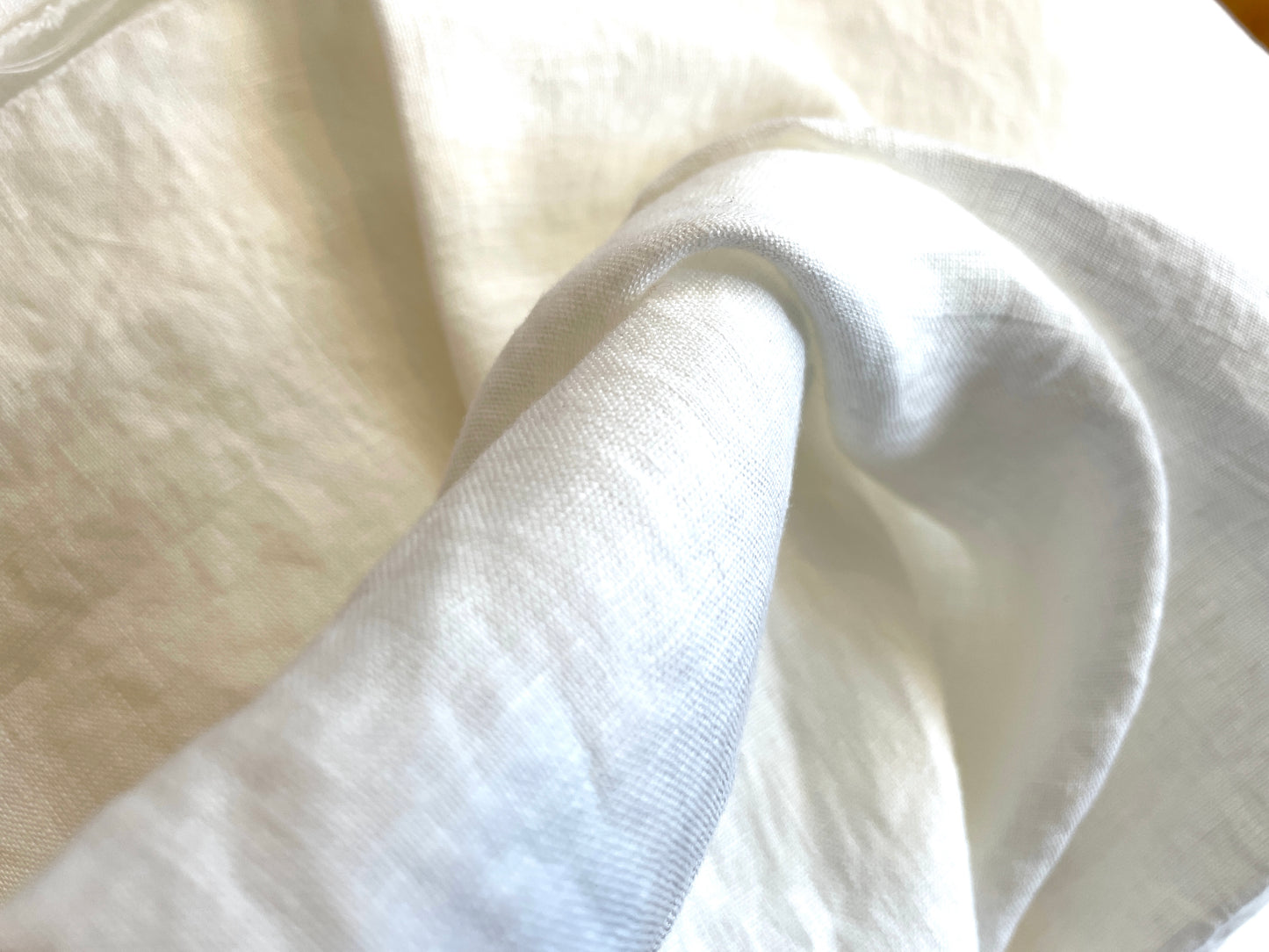 100% Linen - 3oz Handkerchief Weight - White -  Pre-Washed