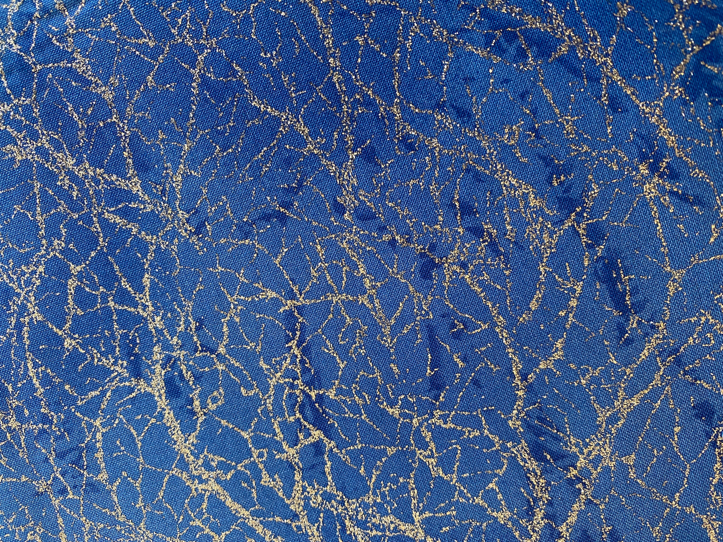 Sparkle Marble - 100% Cotton - Quilting Weight - True Blue & Silver