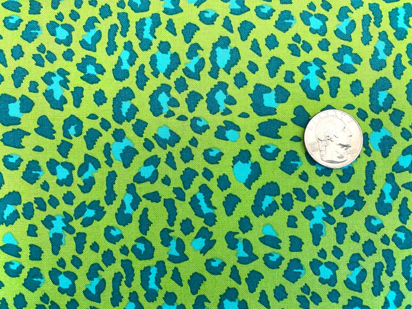 100% Cotton - Quilting Weight - Lime Leopard