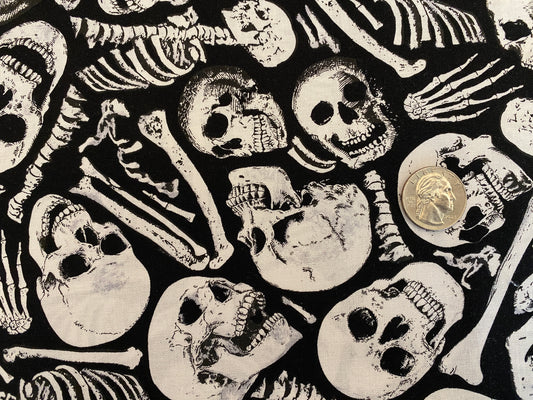 100% Cotton - Quilting Weight -  Boneyard Black