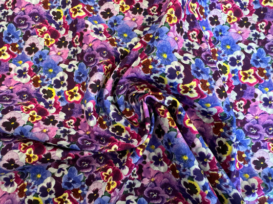 100% Cotton - Quilting Weight -  Pansy Pandemonium