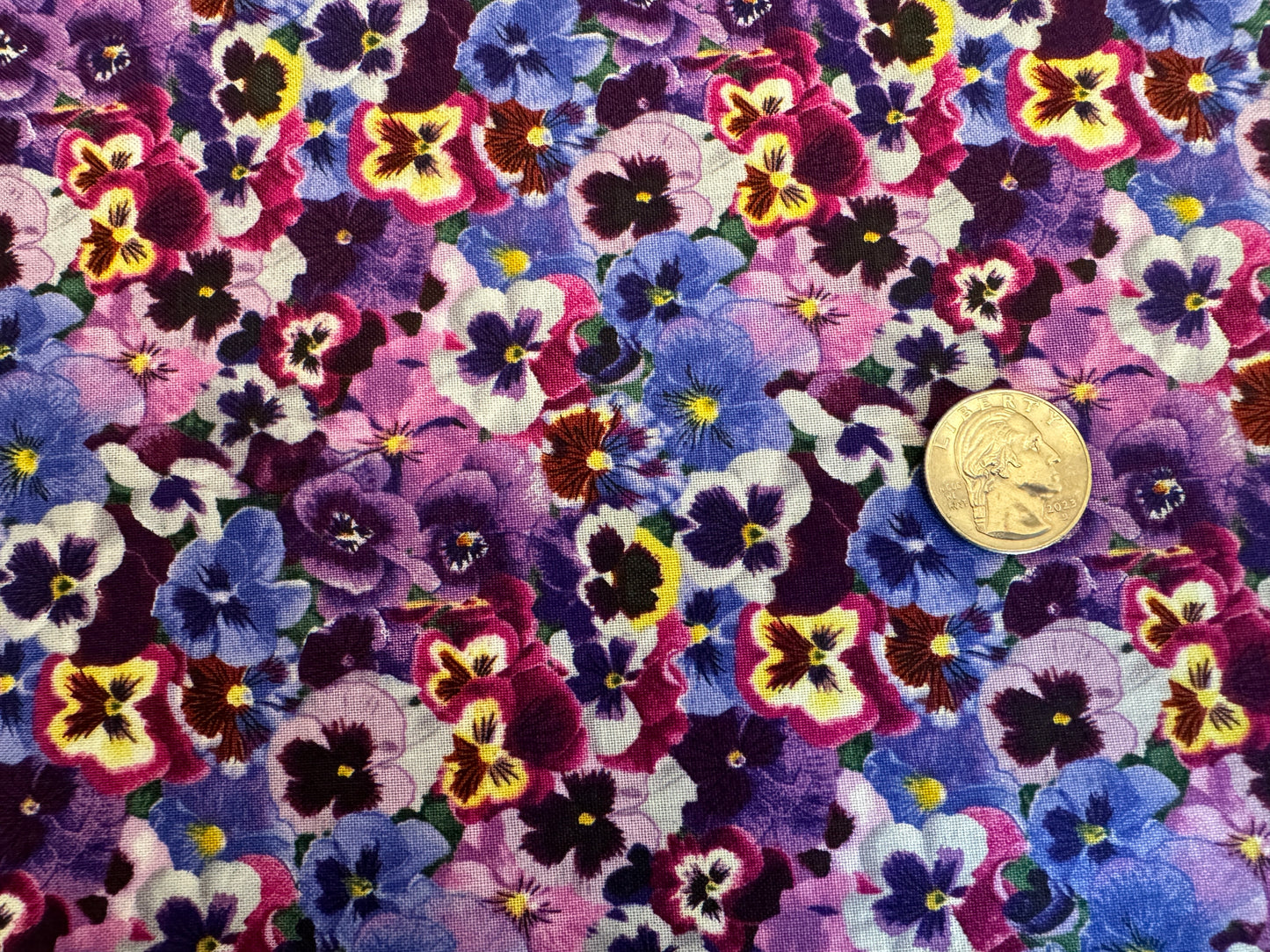 100% Cotton - Quilting Weight -  Pansy Pandemonium